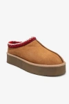 Forever & Always Shoes Avelia Leather Winter Slippers In Brown