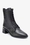 Forever & Always Shoes Avia Leather Block Heel Boot In Black