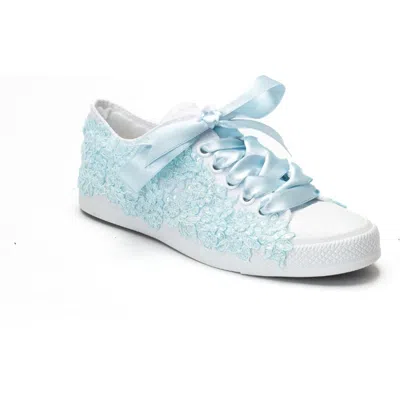 Forever & Always Shoes Azure Lace Bloom Bridal Sneaker In White