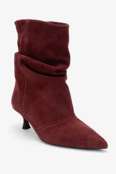 Forever & Always Shoes Balei Leather Pointed Toe Boot In Burgundy