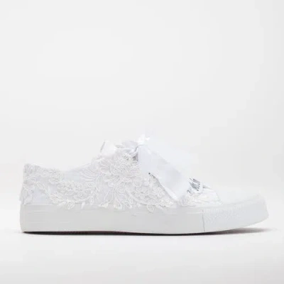 Forever & Always Shoes Belle Lace White Bridal Sneakers