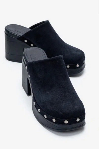 Forever & Always Shoes Bellune Leather Block Heel Platform Sandal In Blue