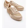 Forever & Always Shoes Bonia Rhinestone Suede Leather Sneakers In Beige Suede Leather