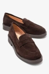 Forever & Always Shoes Bree Platform Penny Leather Loafer In Brown