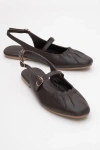 Forever & Always Shoes Britney Leather Closed-toe Sandal In Brown