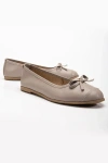 Forever & Always Shoes Brooklyn Leather Ballerina Flats In Dark Beige Leather