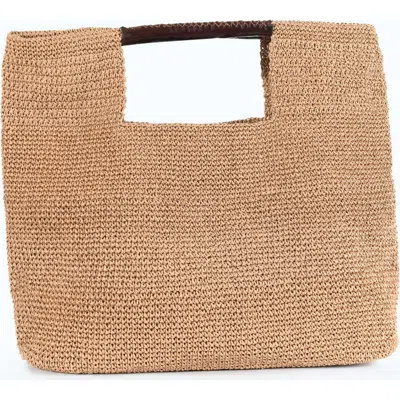 Forever & Always Shoes Carlotta Hand Woven Shoulder Bag With Leather Straps In Black