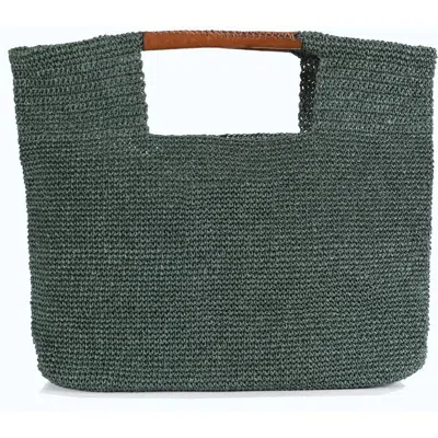 Forever & Always Shoes Carlotta Hand Woven Shoulder Bag With Leather Straps In Animal Print