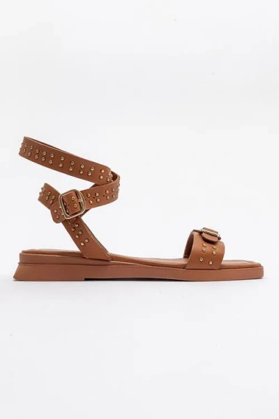 Forever & Always Shoes Carril Leather Sandal In Brown