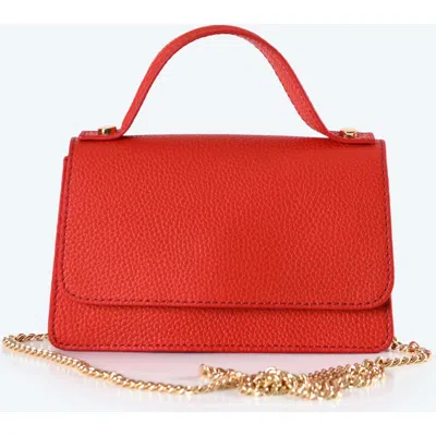 Forever & Always Shoes Chiara Leather Mini Doctor Bag In Red Leather