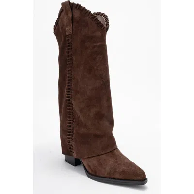 Forever & Always Shoes Clementina Leather Western Boot In Brown