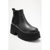 Forever & Always Shoes Clen Leather Platform Chelsea Boot In Black
