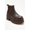 Forever & Always Shoes Clen Leather Platform Chelsea Boot In Brown