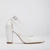 Forever & Always Shoes Women's White Colette - Ivory Bridal Block Heels In Ivory