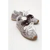 Forever & Always Shoes Crea Leather Sneakers In Gray Croco Leather