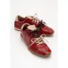 Forever & Always Shoes Crea Leather Sneakers In Red Croco Leather