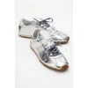 Forever & Always Shoes Crea Leather Sneakers In Silver Leather