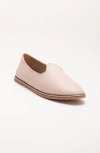 Forever & Always Shoes Dalya Leather Slip On Flats In Beige Leather