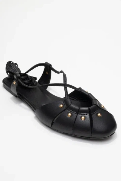 Forever & Always Shoes Daria Leather Ankle Lace-up Sandal In Black