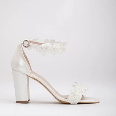 Forever & Always Shoes Dede Lace Bridal Heeled Sandals In Ivory