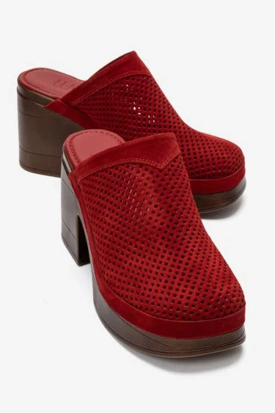 Forever & Always Shoes Dejas Leather Platform Block Heel Sandal In Red