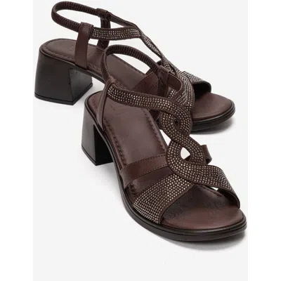 Forever & Always Shoes Dolen Leather Chunky Sandal In Brown