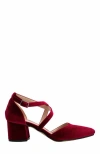 Forever & Always Shoes Dolly Low Block Heel Pumps In Red