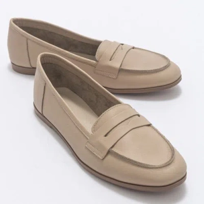 Forever & Always Shoes Women's Neutrals Dorothy - Beige Leather Loafers