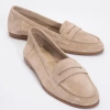 Forever & Always Shoes Women's Neutrals Dorothy - Beige Leather Loafers In Beige Suede Leather