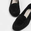 Forever & Always Shoes Women's Dorothy - Black Suede Leather Loafers