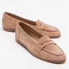 Forever & Always Shoes Dorothy Leather Loafer In Camel Suede Leather