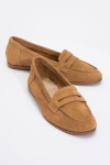 Forever & Always Shoes Women's Dorothy - Cognac Brown Suede Leather Loafers