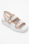Forever & Always Shoes Douro Braided Rope Strap Leather Sandal In White