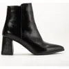 Forever & Always Shoes Edith Pointed Toe Ankle Boots In Black Patent