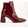 Forever & Always Shoes Edith Pointed Toe Ankle Boots In Burgundy Patent