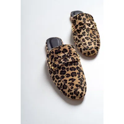 Forever & Always Shoes Eleonora Leopard Print Leather Clogs