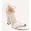 Forever & Always Shoes Elsa Lace Bridal Sandals With Pearls In White