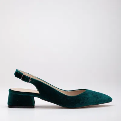 Forever & Always Shoes Emma Slingback Flat Heels In Green