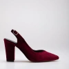 Forever & Always Shoes Women's Red Emma - Burgundy Velvet Slingback Heels In Burgundy