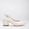 Forever & Always Shoes Women's White Emma - Ivory High Heel Slingback Shoes In Ivory