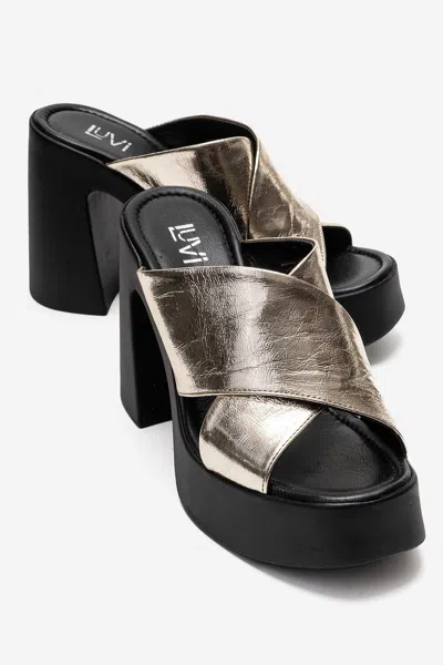 Forever & Always Shoes Essenza Leather Platform Block Heel Sandal In Multi