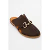 Forever & Always Shoes Favor Leather Mules In Brown