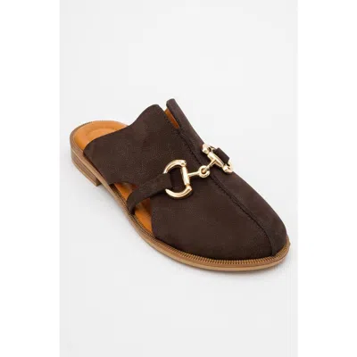 Forever & Always Shoes Favor Leather Mules In Brown