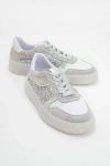 Forever & Always Shoes Felipe Glitter Leather Sneakers In Silver