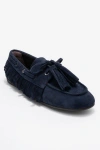 Forever & Always Shoes Fenora Leather Tassel Loafer In Blue