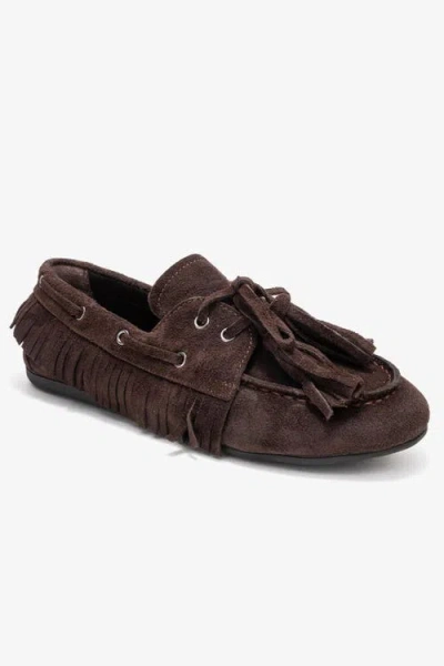 Forever & Always Shoes Fenora Leather Tassel Loafer In Brown