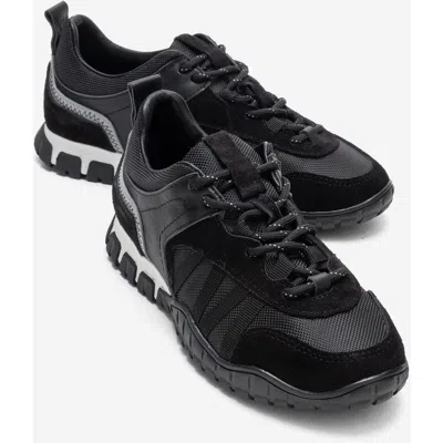 Forever & Always Shoes Fiera Leather Mesh Sneaker In Black