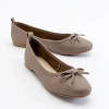 Forever & Always Shoes Florence Leather Ballerina Flats In Milk Brown Leather
