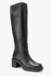Forever & Always Shoes Fros Leather Knee High Boot In Black