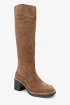 Forever & Always Shoes Fros Leather Knee High Boot In Brown